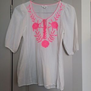 Urban outfitters Pink embroidered boho tunic