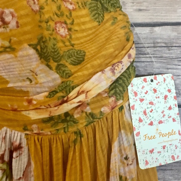 Free People Yellow Floral Tunic Top - Picture 3 of 4
