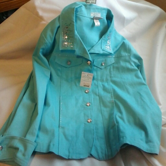 Isaac's Design Aqua Plus Size Jacket 3XL