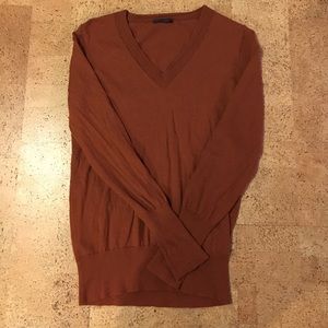 JCrew Burnt Orange V Neck Sweater