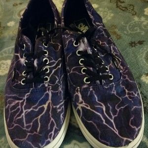 Purple lighting bolt patterned vans size 10