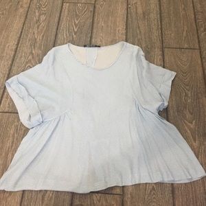 Zara flowy pinstriped top