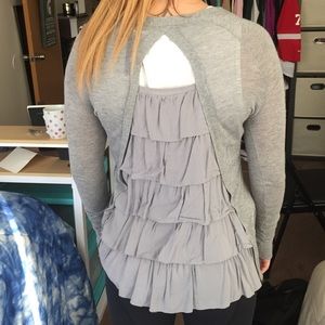 Super cute Kensie grey cardigan! Cute back too