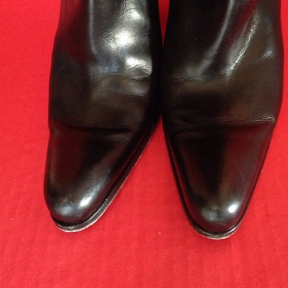 SERGIO ROSSI VINTAGE BLACK LEATHER BOOTS🍒EUC - Picture 2 of 5