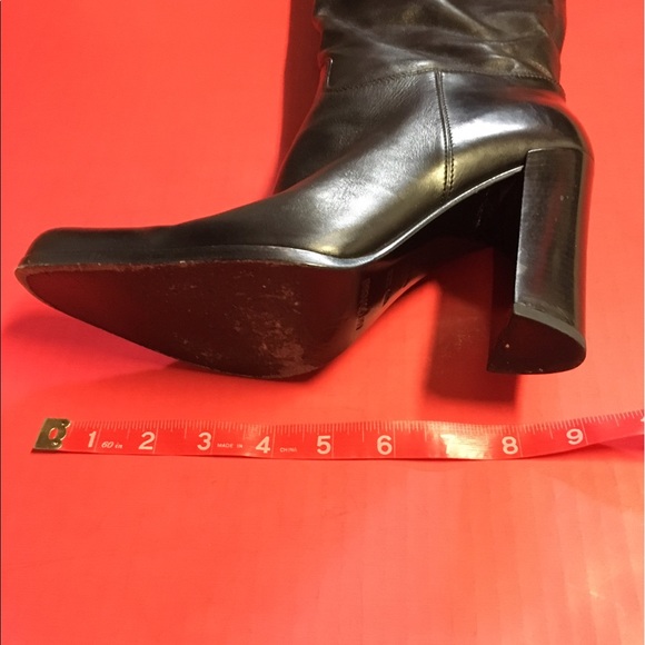 SERGIO ROSSI VINTAGE BLACK LEATHER BOOTS🍒EUC - Picture 5 of 5