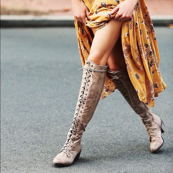 Knee High Lace Up Boots