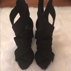 Zara Black Suede Heels