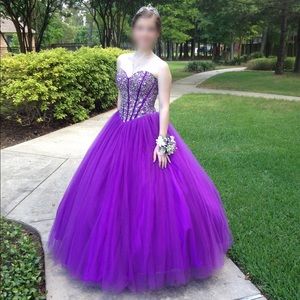Purple princess prom dress.