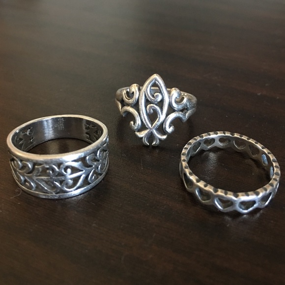 Set of 3 James Avery rings size 7.5