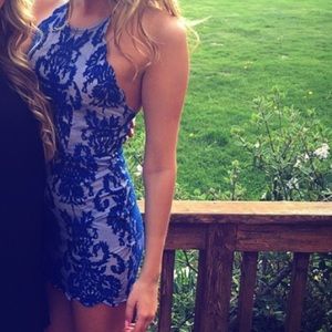 Blue lace dress
