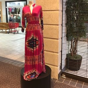 Plus size Dashiki Faux Wrap Dress