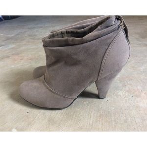 Gray Suede Ankle Booties