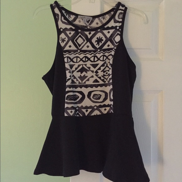 Charlotte Russe Aztec Print Peplum Top