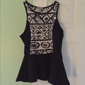 Charlotte Russe Aztec Print Peplum Top