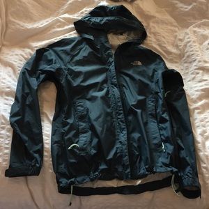 Turquoise North Face Rain Jacket