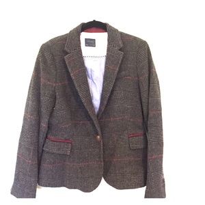 Zara Plaid Wool Blazer