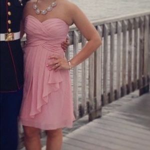 David's Bridal Short Bridesmaid Dress - Dusty Rose