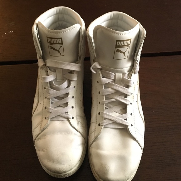 White Puma Hightop Sneakers
