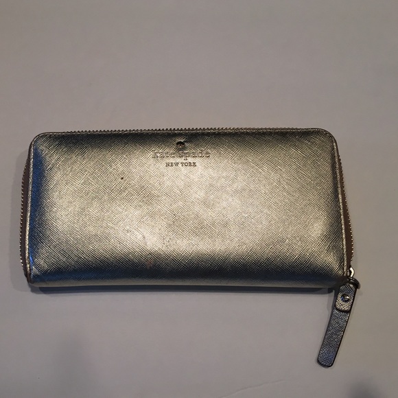 Kate Spade Gold Zip Around Wallet