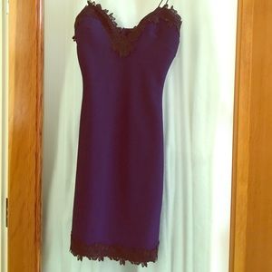 Sweet Heart Neckline Deep Blue & Black lace dress