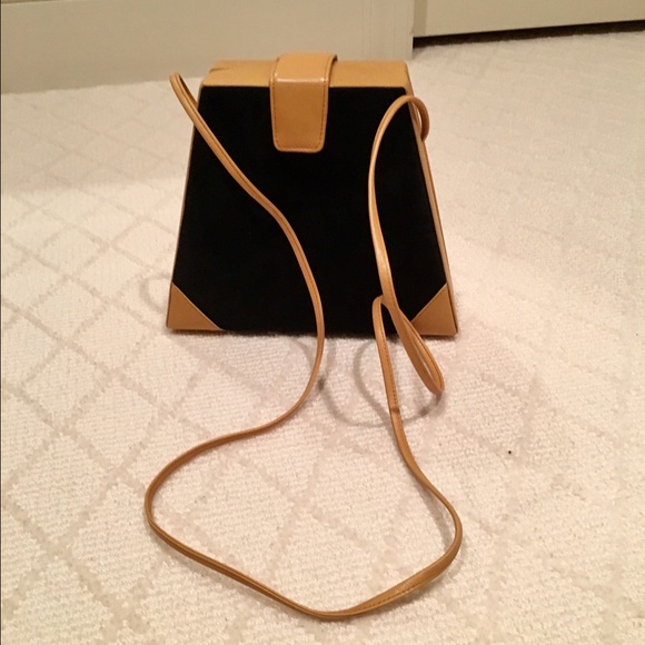 Trapezoid Shaped Leather and Suede Pocketbook.