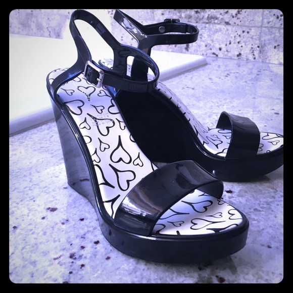Cute Black Mod Platform Heels