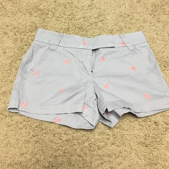 Gray J Crew Shorts w/ Pink Embroidered Lobsters