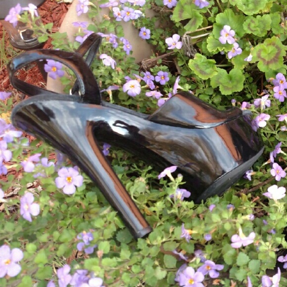 Elle Patent Leather Stripper Heels