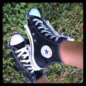 Black high top converse size boys 3/women's 5