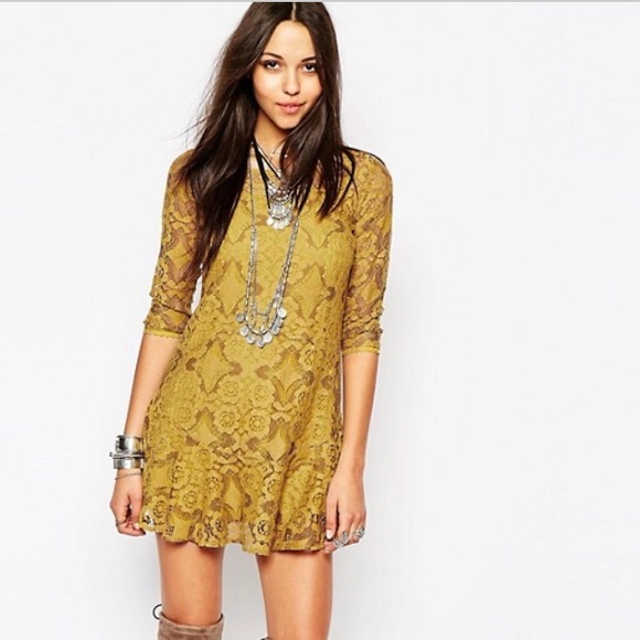 Free People Walking To The Sun Geo Lace Dress