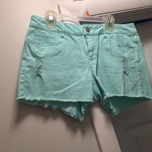 Light blue jean shorts