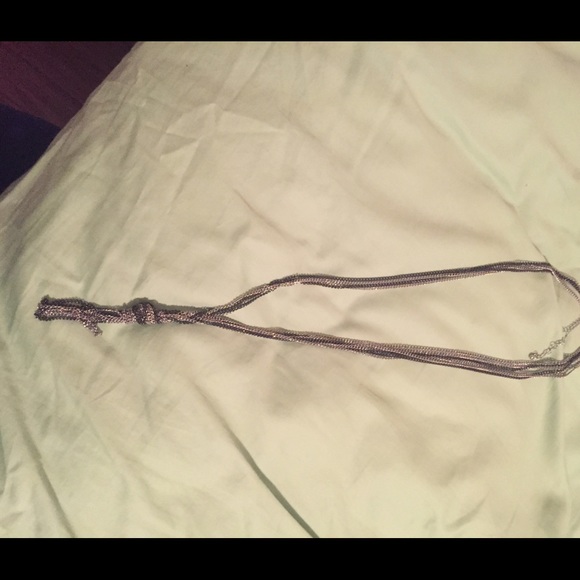 black and silver long necklace