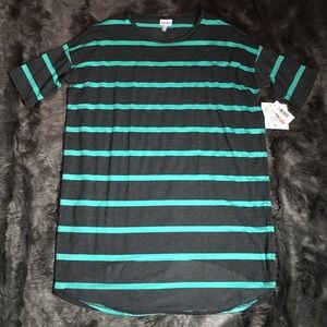 Gray and teal soft Lularoe Irma tunic