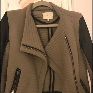 Iro Structured Sweater with Leather Sleeves