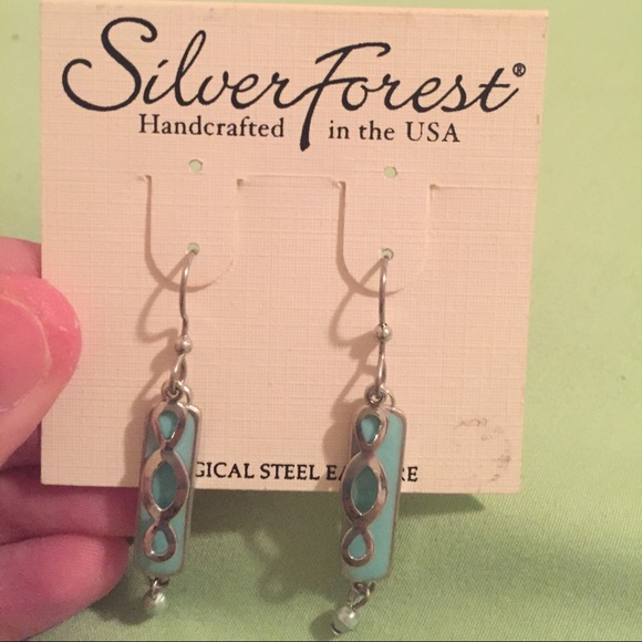 blue and silver earrings