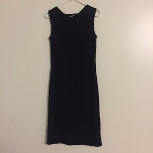 Plain Black Midi Dress