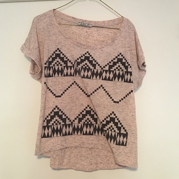 Chloe K heathered pink crop tee