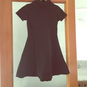 Vintage Black Turtle Neck Skater Dress