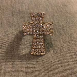 Bling cross ring