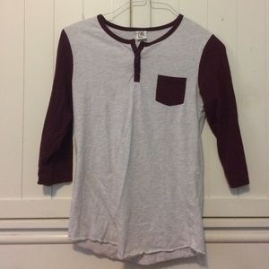 Maroon and gray shirt
