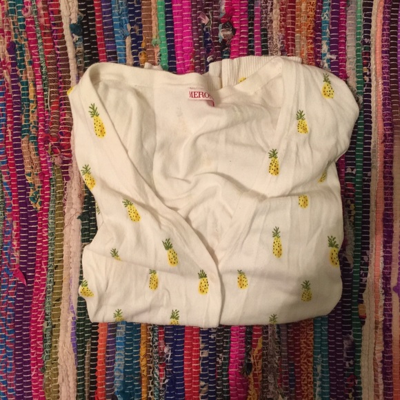 Pineapple Print Cardigan Sweater