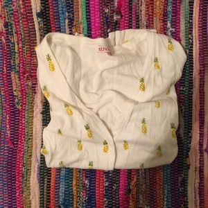 Pineapple Print Cardigan Sweater