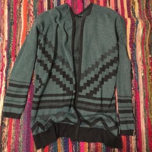 Blue Tribal Pattern Shrug Sweater