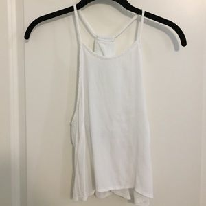 LF white high neck cut out blouse