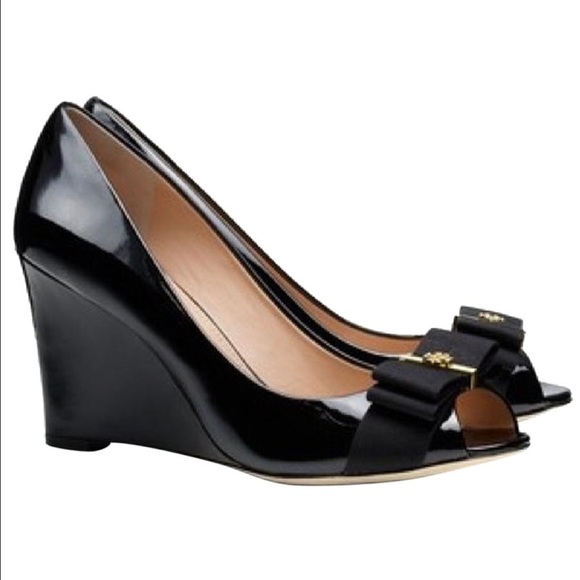 Authentic Tory Burch Trudy black wedges
