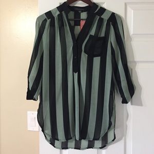 Black / light green Love Culture blouse