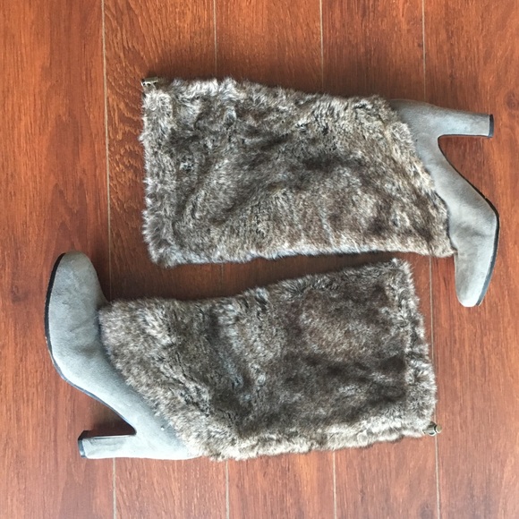 Sam Edelman size 8.5 grey suede and fake fur boots - Picture 1 of 3