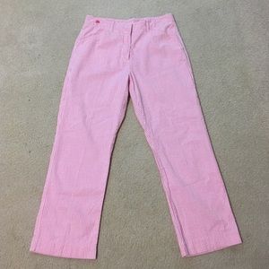 Lilly Pulitzer Pink and White Seersucker Pants