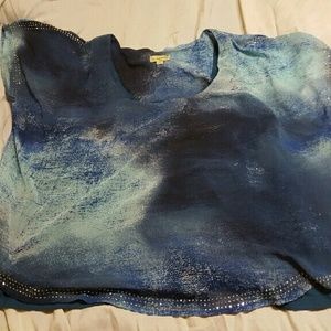 Live and let live embellished scoop neck blouse