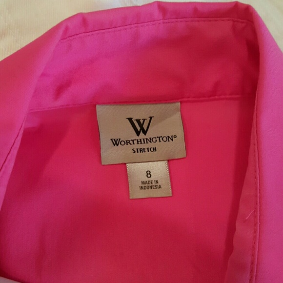 Donated Worthington blouse. Bright pink. 8 - Picture 3 of 3